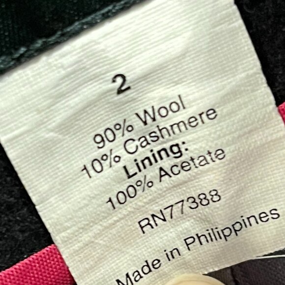 J.Crew black Dana womens wool/cashmere coat size 2 - Picture 5 of 7